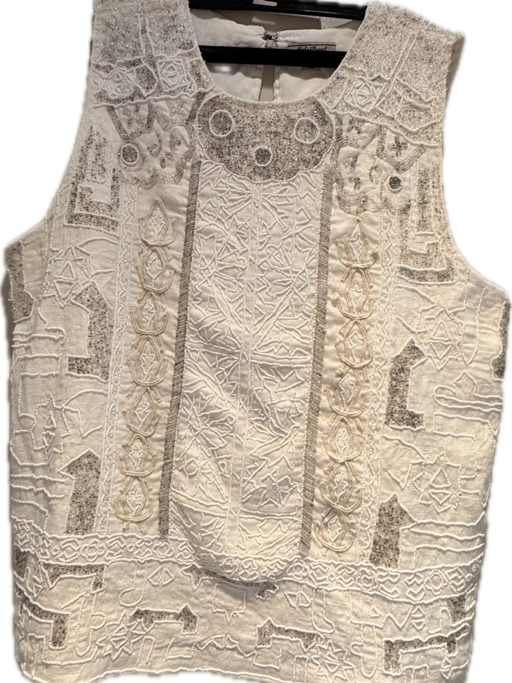 Lucky Brand Ivory Embroidered Tank Top